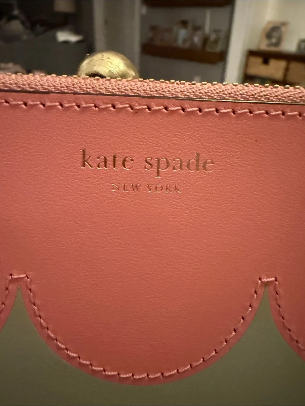 Kate Spade New York Scallop Colorblock Leather Wristlet Clutch, nwot